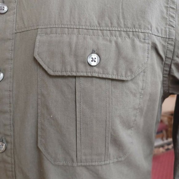 Apt. 9 Men’s Small S Shirt Gray/Green Solid Color Made in Mauritius - Picture 5 of 5